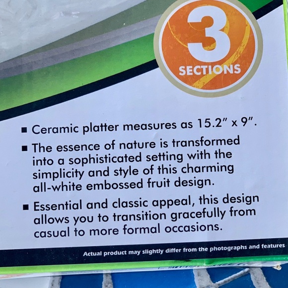 FINELIFE Divided Snack Platter NEW - Picture 4 of 4